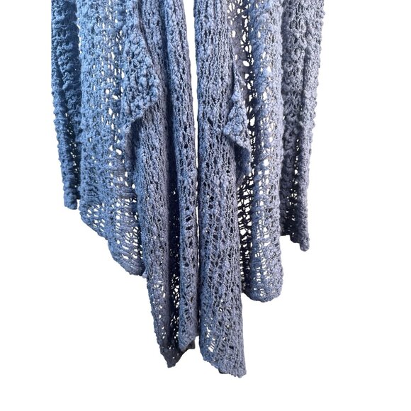 2/$30 Soft Surroundings L/XL Periwinkle Blue Open Weave Cardigan - Picture 8 of 16